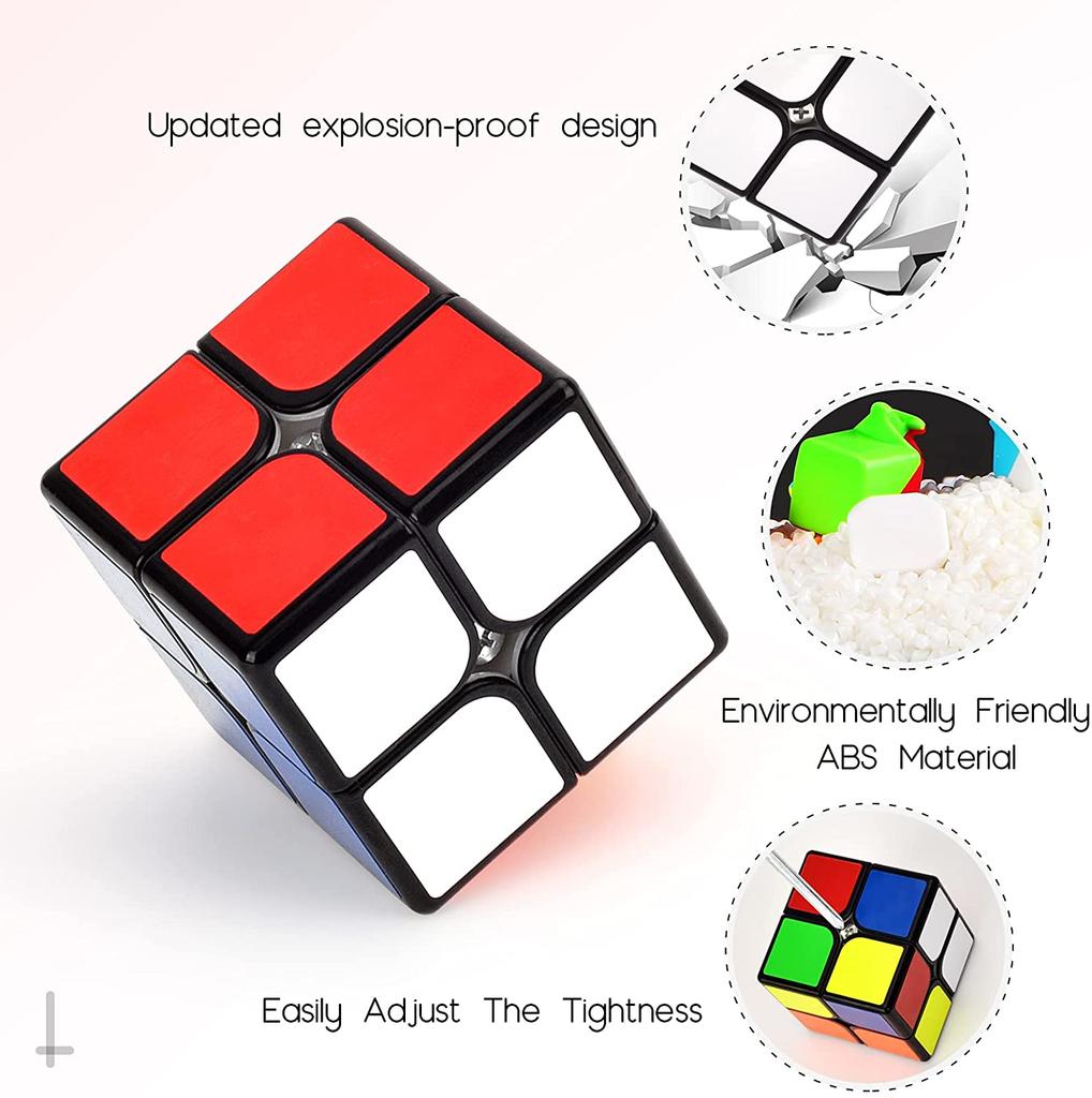 Magic Cube 2x2x2 Magic Speed Cube 2x2 Cube Smooth 3D Puzzle Toy Mini Pocket Twist Toy Educational Toys for Boys Girls Kids Adult