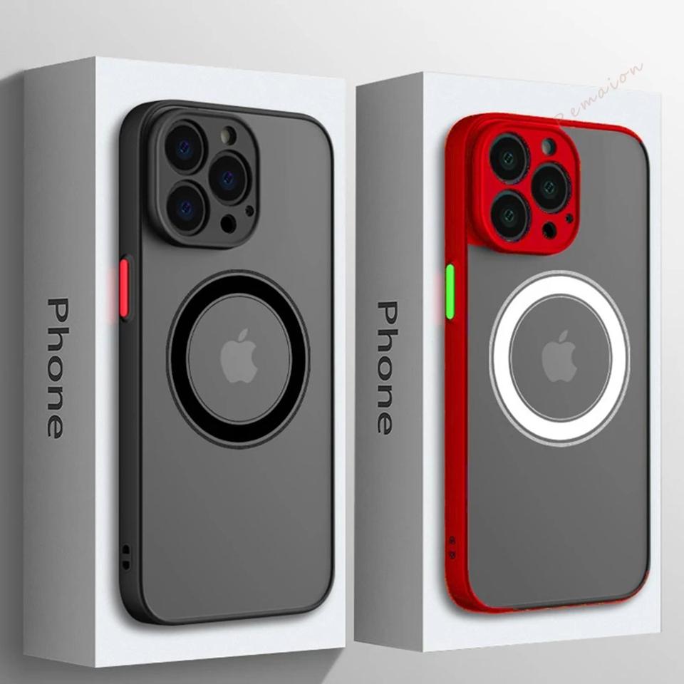 Color Blocking Hard PC Matte Magnetic Case for For Iphone 17 AIR 14 1 16 Plus 13 11 12 17 Pro Max Shockproof  Cover