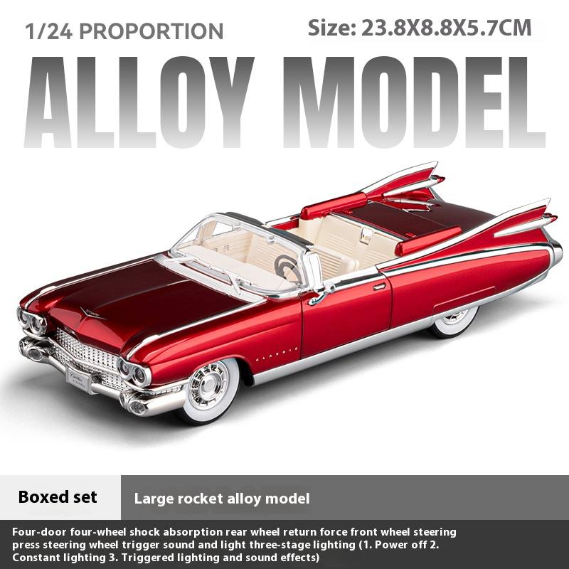 1/24 Cadillac Eldorado 1959 Alloy Sports Car Model Metal Die Cast Sound and Light Pull Back Boy Gift Ornament Halloween Toys