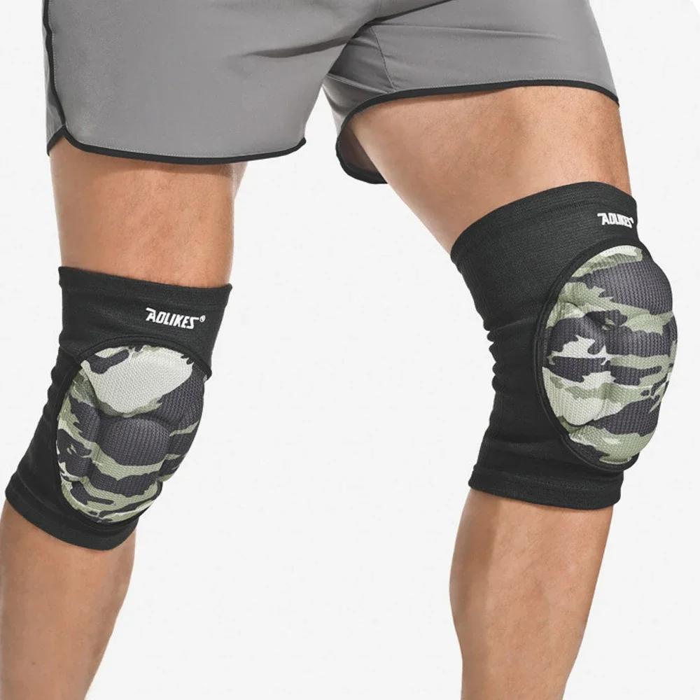 1 Pair Shielding Thick Sponge Knee Pads Knee Brace - High Elastic Non-Slip Basketball Volleyball Knee Sleeves Support High Quality Practical Daily Use