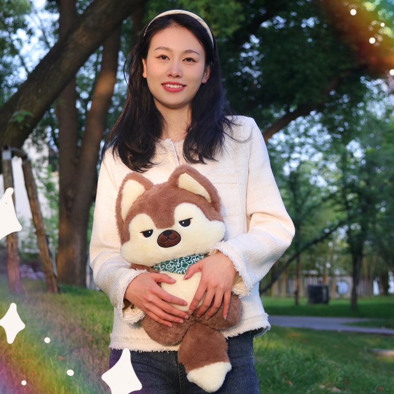 

Cute dog Husky Shiba Inu doll plush toy side animal doll children s soothing rag doll birthday gift 40cm（0.35kg）