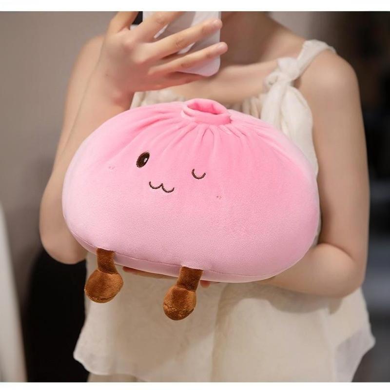 Super Soft Plush Material Steamed Bun Plush Pillow Pp Cotton Filled Fluffy Comfortable Dumpling Plush Toy Stress Relief