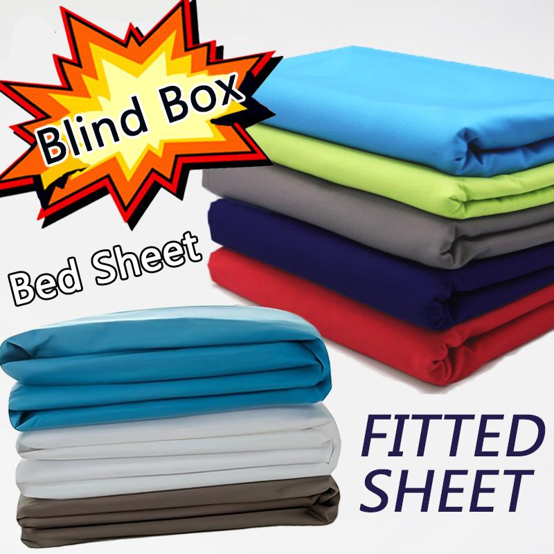

Blind Box Waterproof Bed Sheet,Available Sizes,Random Color,Thicken,Solid Color Washed Cotton Single Bed Sheet Non-Slip Bed Cover 120*200+30cm(Random color