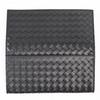 Bottega Veneta Long Black Intrecciato No Coin 120697 1000 Made in Genuine Leather Men's Wallet, Leather, Purse, V47W1, Count, Italy, [Used]