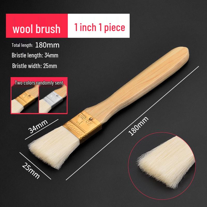 Шерстяная кисть с латексом и деревянной ручкой, мягкая, не линяющая щетина, идеально подходит для очистки и покраски стен
