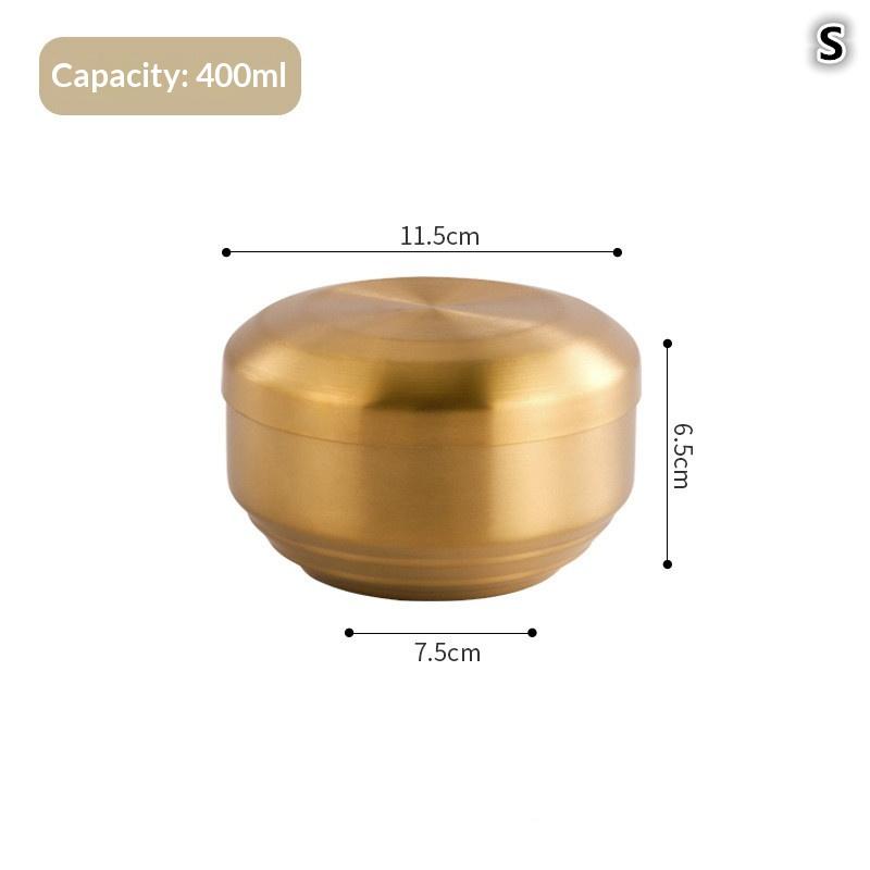304 Double-layer Stainless Steel Rice Bowl With Lid Soup Rice Bowl Cuisine Home Creative Child Small Bowl Cuisine For Home