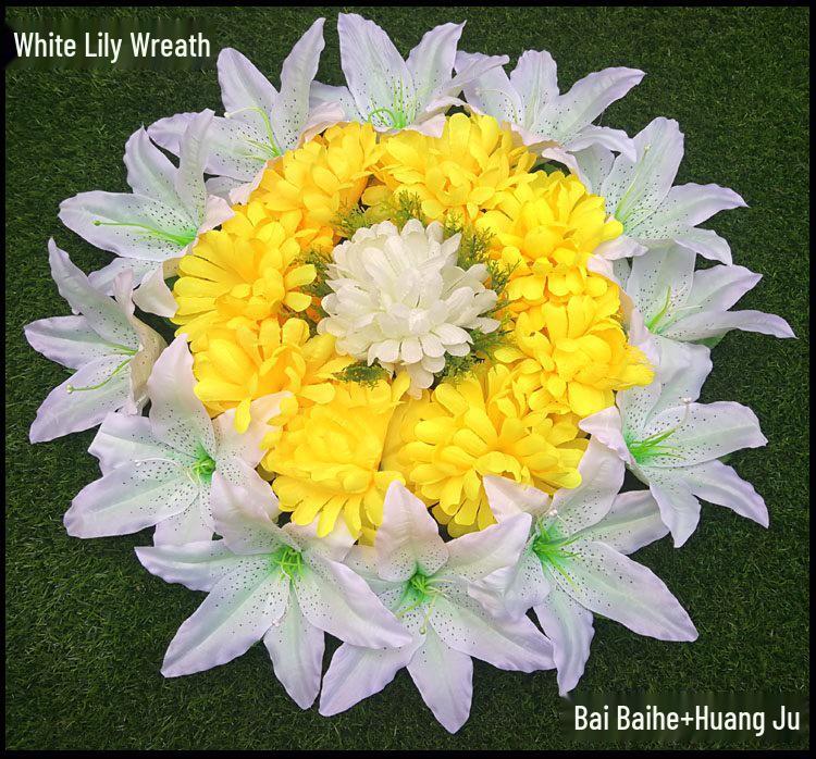 Qingming Chrysanthemenstrauß: Seidenblumen (künstlich) für das Gräberfegen und Friedhofsgedenken