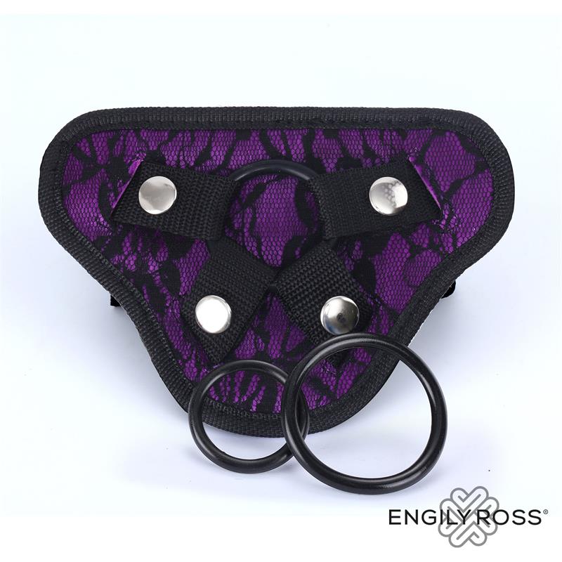 Miley Adjustable Universal Harness 3 Purple Silicone Ring