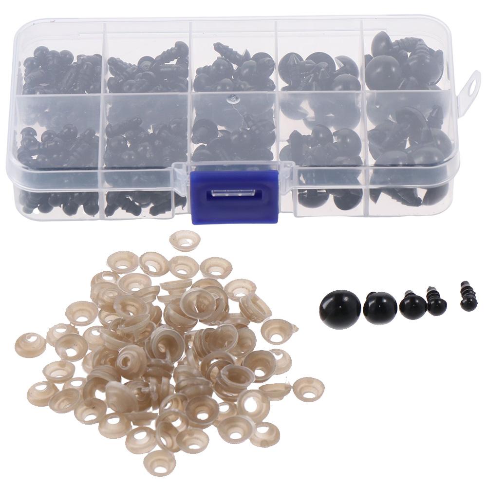 

200 шт. безопасных глаз для куклы, 5 размеров 5-12 мм, пластиковые крафтовые глаза с шайбами для мягких игрушек, ручная работа, вязание крючком золотой