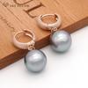 Vintage różowe złoto kolor okrągłe kolczyki z imitacją perły dla kobiet modna biżuteria ślubna na prezent