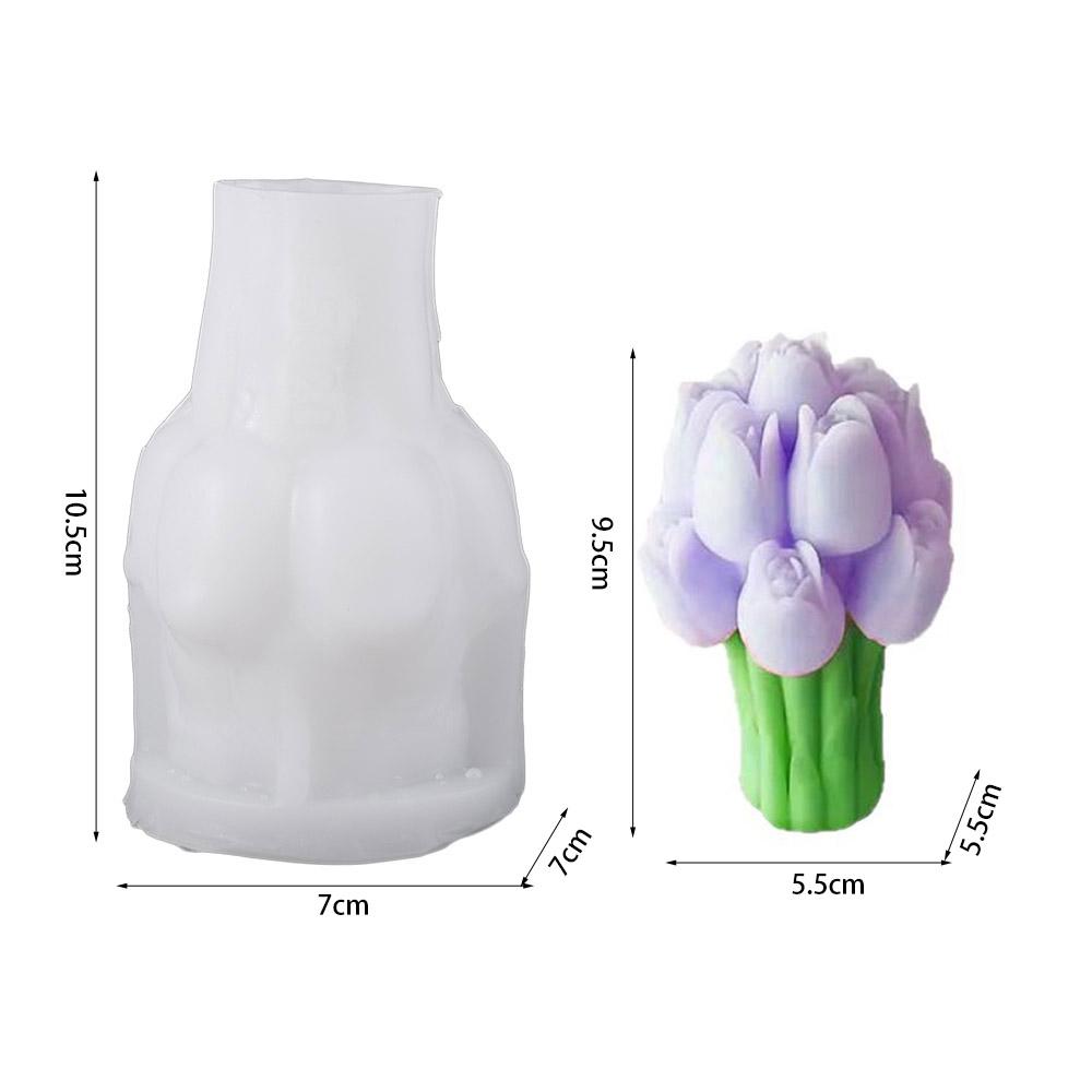 DIY Handgemachte Tulpenstrauß Kerzenformen Flexible Silikon Seifenherstellungsform Küche Kochen