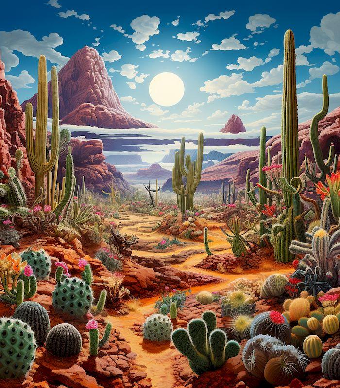 Diamond Painting Cactus Full Square/Round Embroidery Landscape Mosaic Rhinestone Pictures Cross Stitch Kits Decor Gift