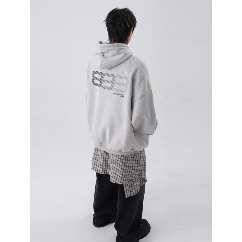 Hooded Sweater Men Fall Black Coat Loose Couple Casual Hoodie.