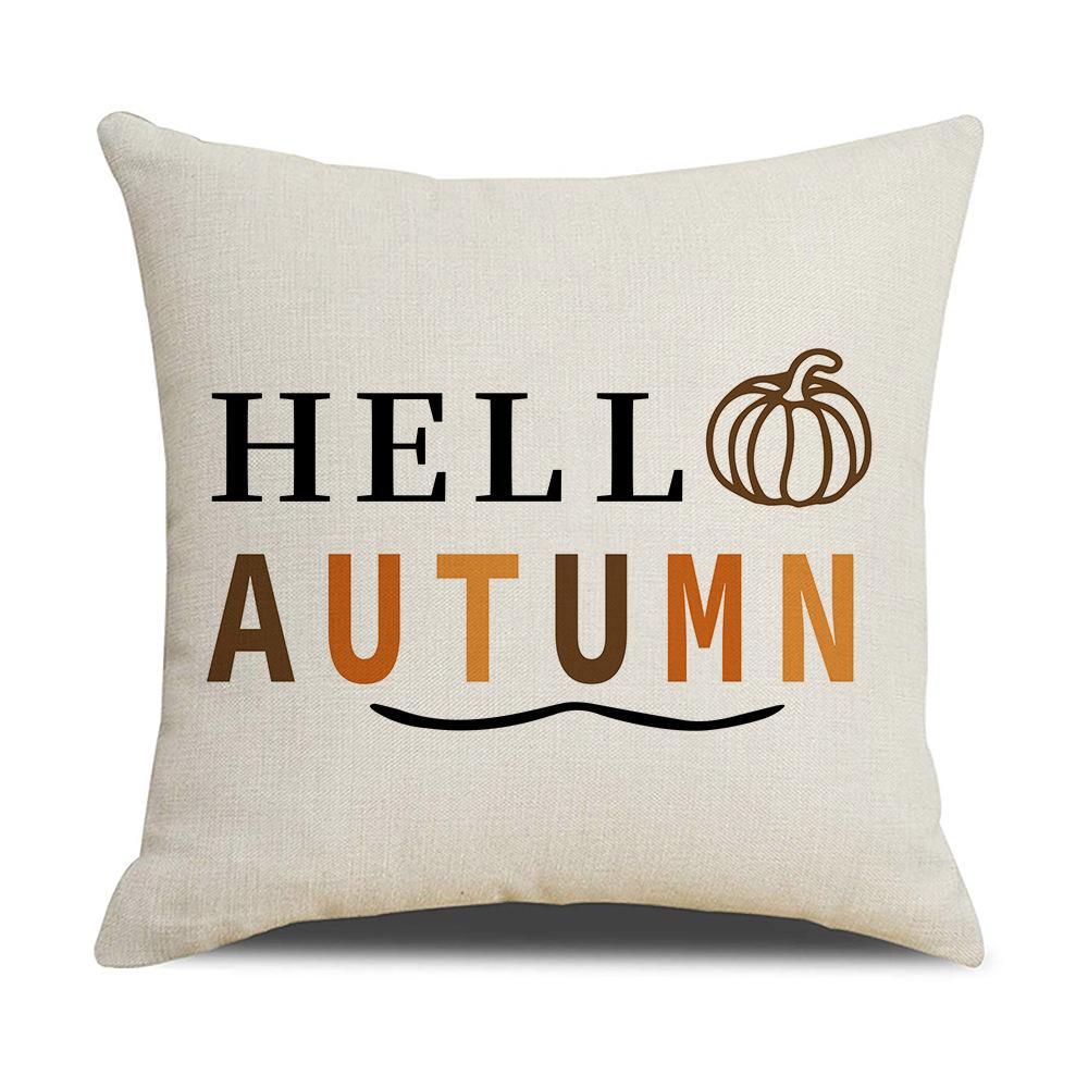 Colorful English Letters Autumn Linen Pillow Covers Home Furnishings Modern Simple Sofa Cushions