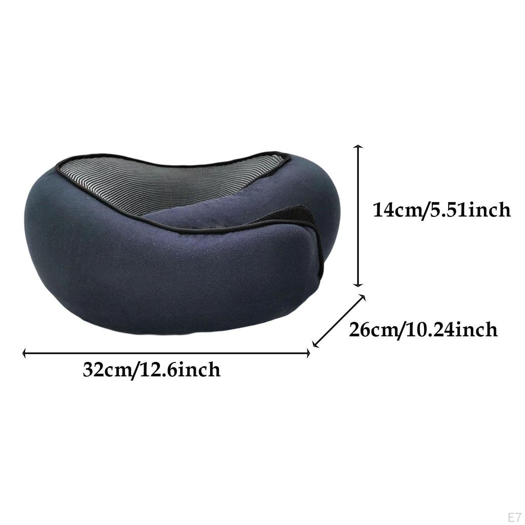 Airplane Travel Pillow Portable Adjustable Neck for Home Office Train Light Grey