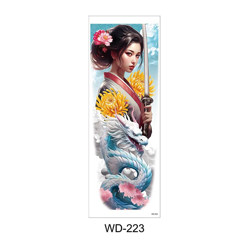Long Flower Full Arm Waterproof Temporary Tattoo Stickers