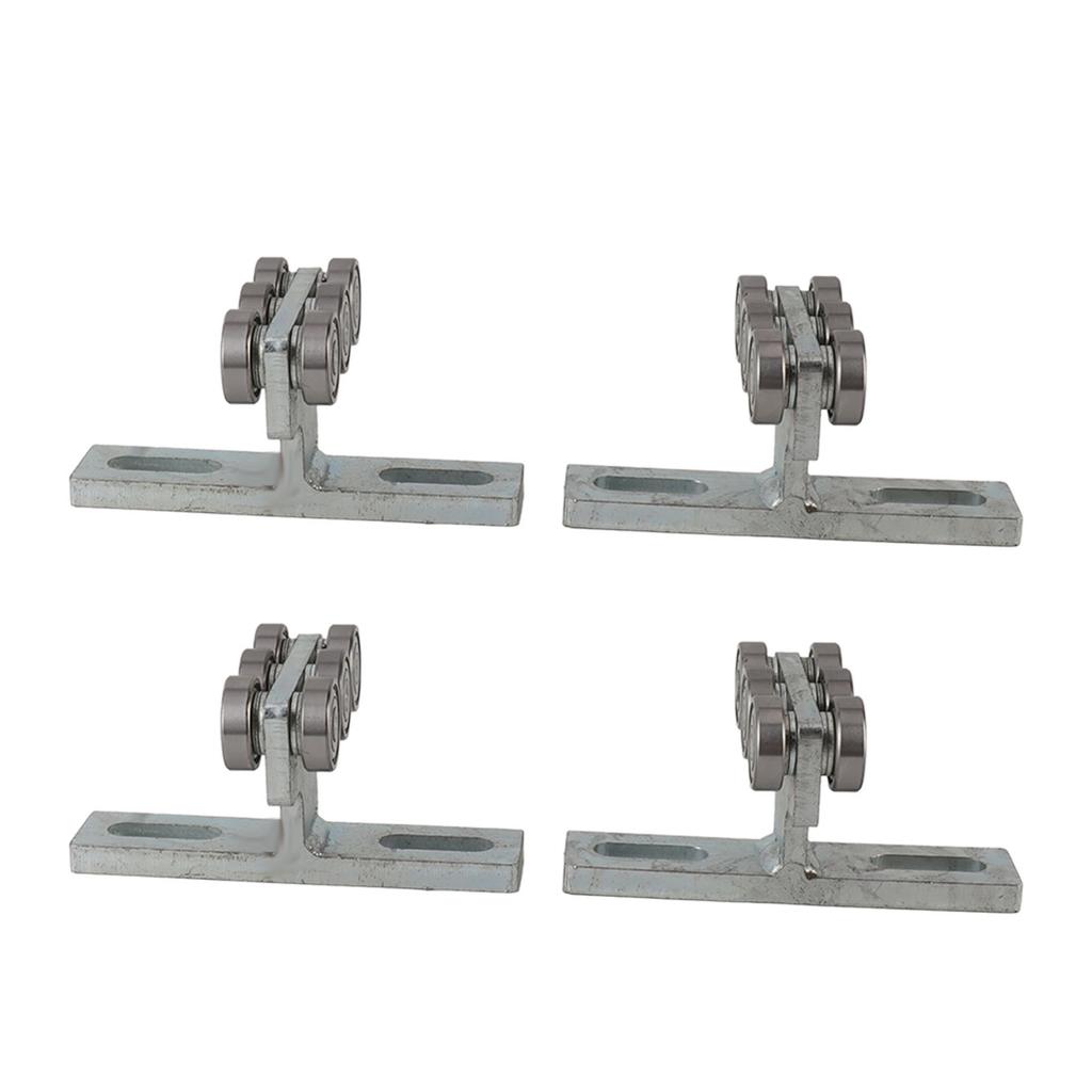 4Pcs Hoist Trolley 6 Wheel T Type Trolley Roller Assembly Hardware for DIY Projects