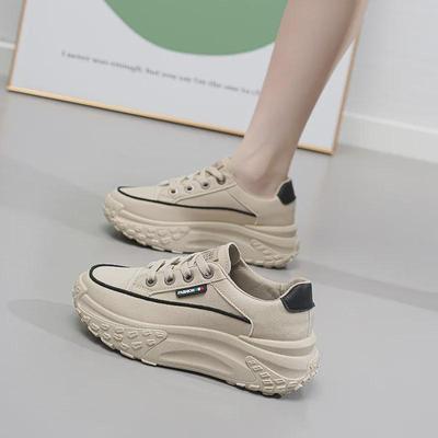 Daddy Shoes: 2024 Spring Women's Thick-Soled Height-Increasing Korean Style Casual Sneakers – Breathable & All-Match