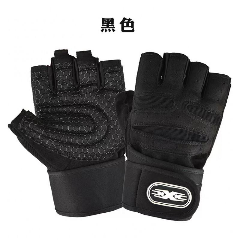 Gym Workout Gloves Half-Finger With Wrist Support Anti-Slip Durable Men Women Fitness Training