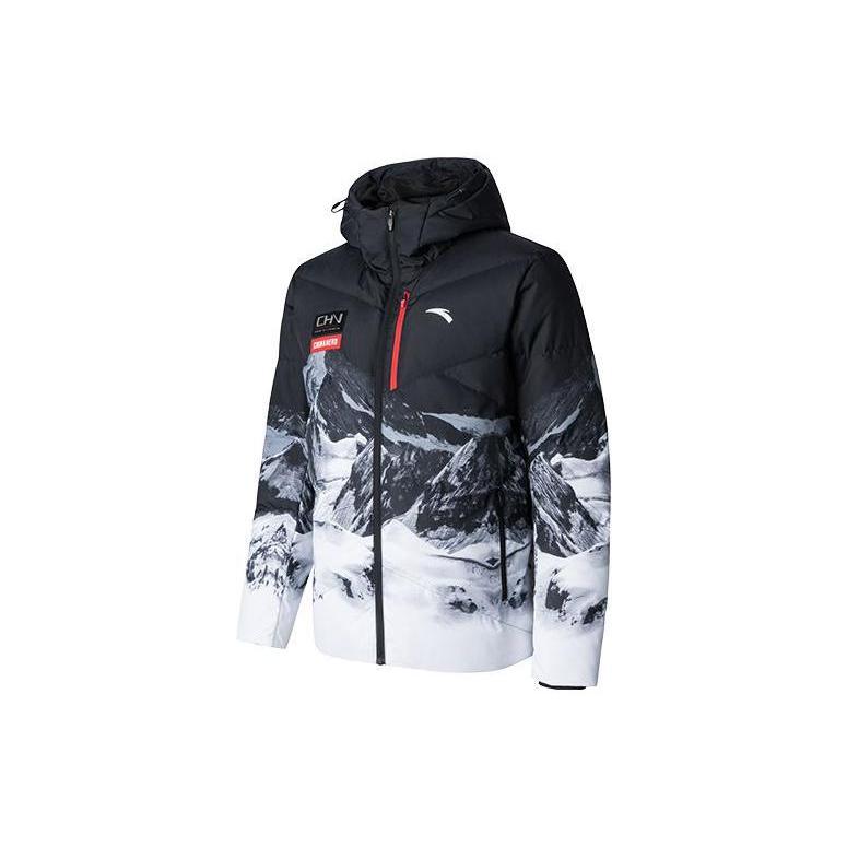 ANTA Down Jackets Men s Snowflake White/All Over Print Hooded Moderate Other 152347945-1 S