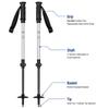 Zeroring Durable Aluminum Carbon Ski Poles Adjustable Resort Rental Snow Poles Manufacturer