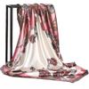 Fashion Scarves For Women Print Silk Satin Head Scarf Female 90cmx90cm Luxury Brand Square Shawl Large Hijab Scarfs For Ladies