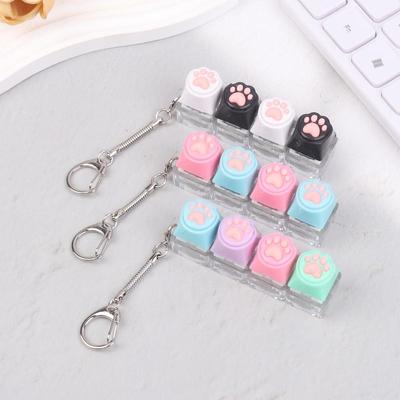 Siliconen Kattenpoot Sleutelhanger Stressverlichtend Speeltje Voor Toetsenbord Liefhebbers Draagbare Sleutelhanger Cadeaus