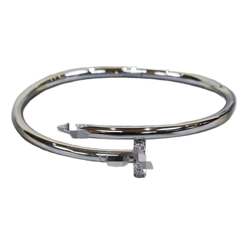 2026 European and American Nail Bracelet Women's Thick-plated 18K Jewelry Light Luxury High-end Fashion Couple Bracelet