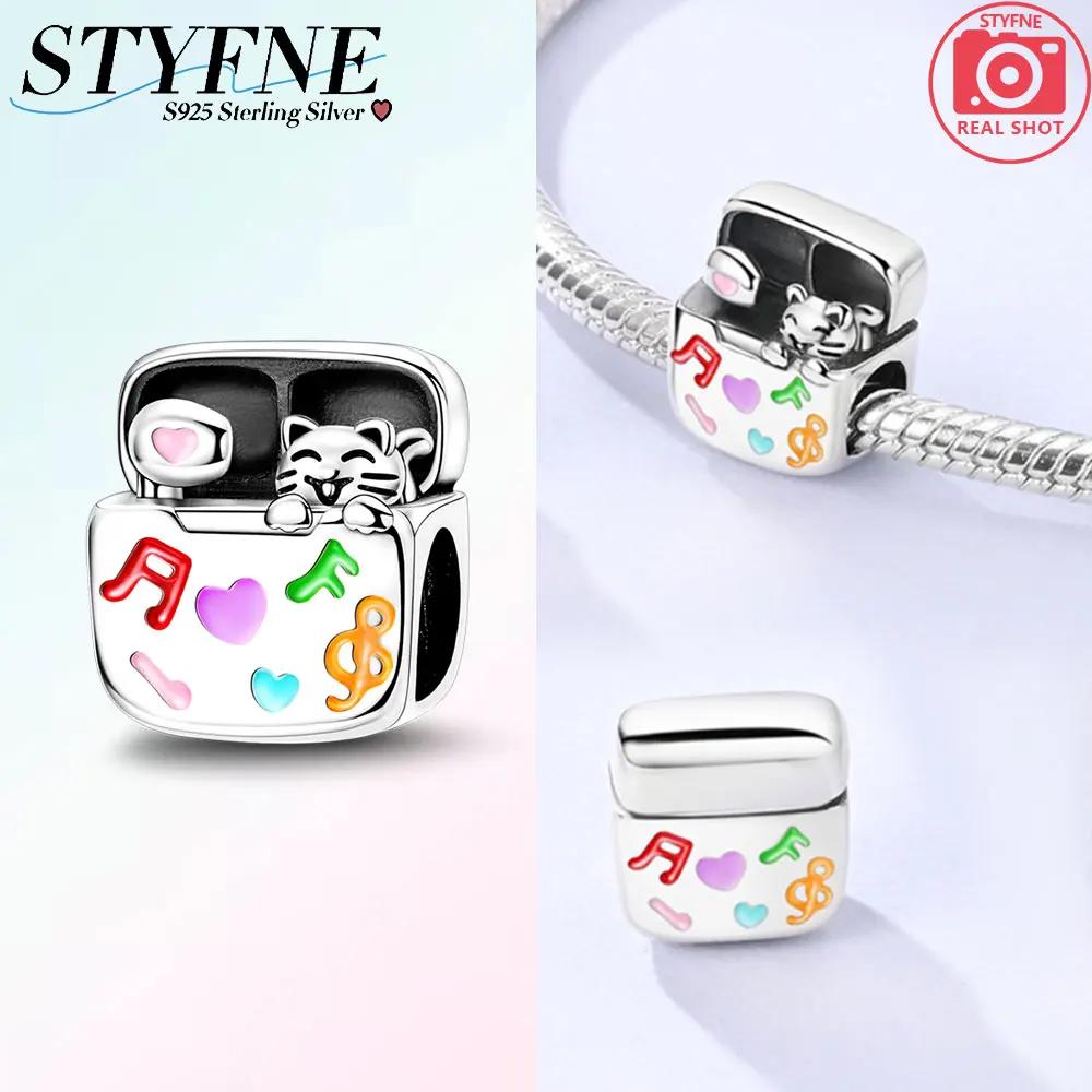 Шармы Медный разноцветный Кот Bluetooth-наушники Бусины Подходят Шармы Платаоригинальный Браслет Бусины Женские Изготовление ювелирных изделий