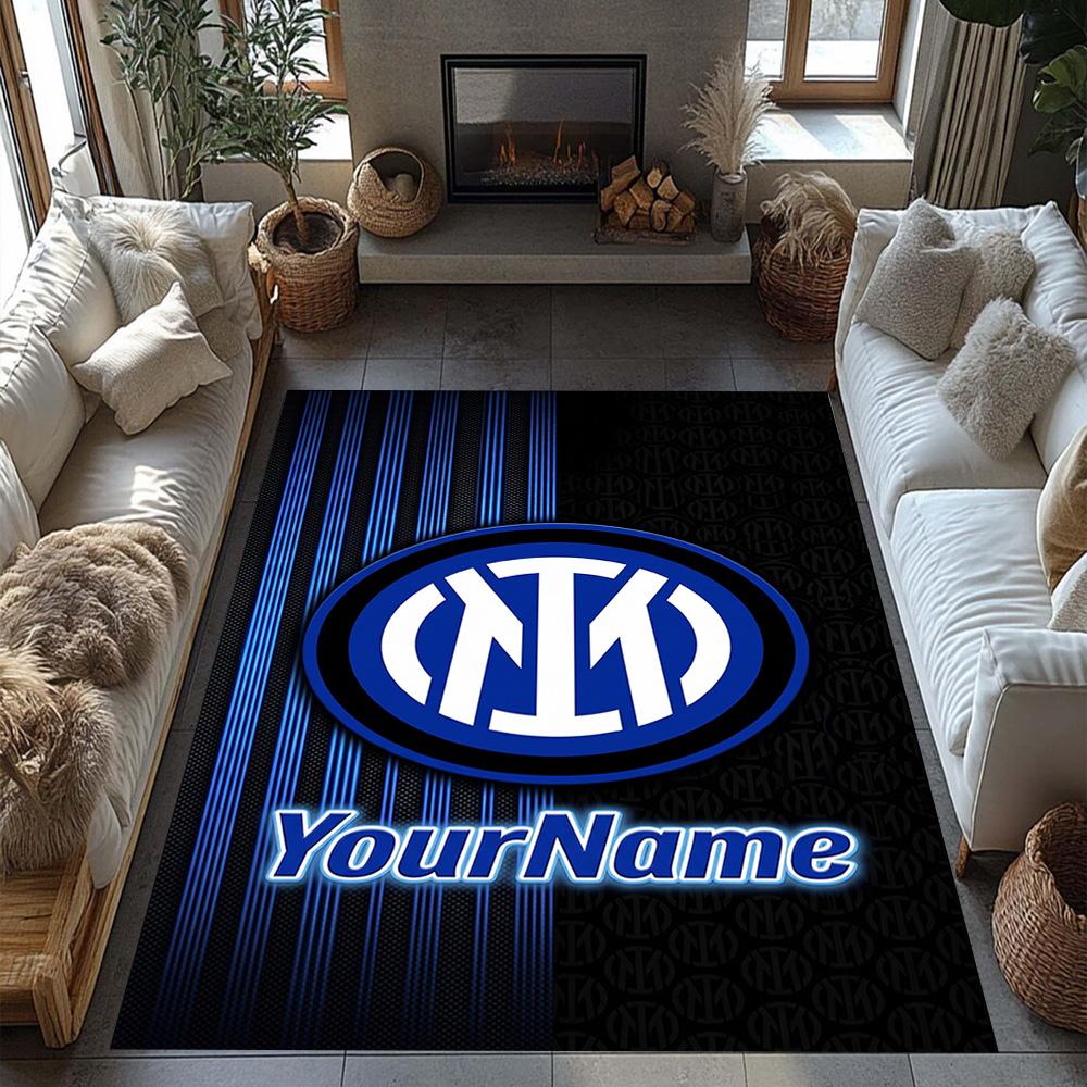 Inter Milan Personalized Text Carpet Design for Hallway Foyer Living Rooms Bedrooms Anti-slip Rug Office home decor