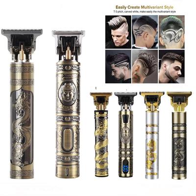 Vintage T9 0mm USB elektrický stříhací stroj Dobíjecí zastřihovač vousů pro muže Barber Professional