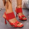 Fashion French Design Sense Stiletto Sandals Women's Summer Open Toe Square Toe Not Tired Feet Fashion High Heels
