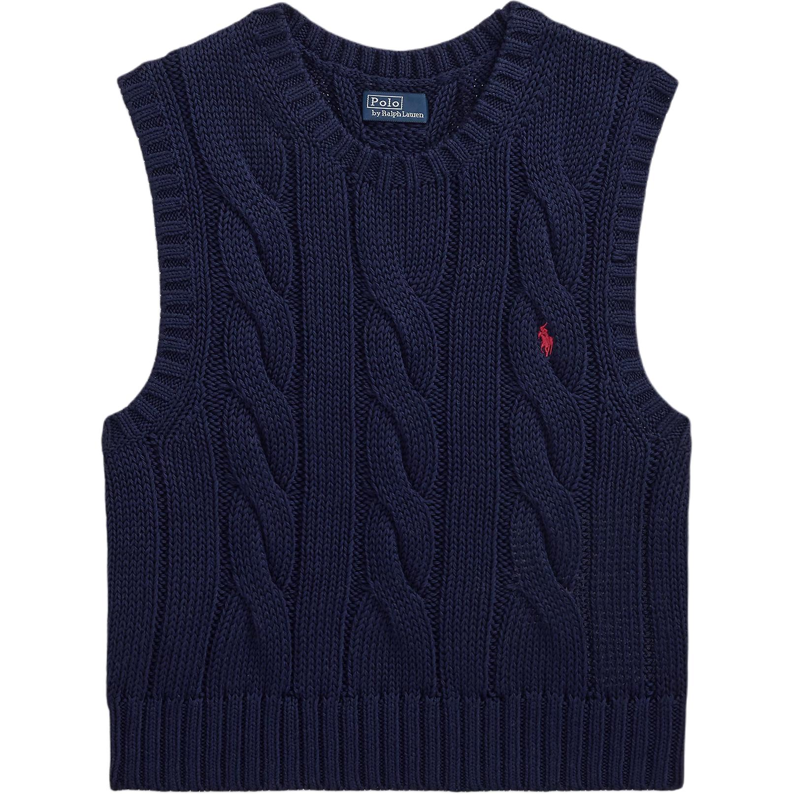 

Polo Ralph Lauren Однотонная майка без рукавов с вышивкой логотипа, приталенная, женская, топы, темно-синий 211959295-002 L