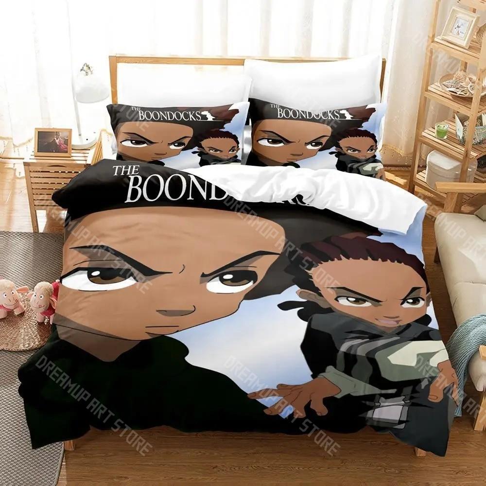 3D-gedrucktes Boondocks Bettwäsche-Set für Jungen Mädchen Bettbezug und Kissenbezug enthalten Einzel Doppel Queen King Full Single Double Größen
