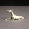 Små messingstatuer Vintage Prosperity Naturtro Hund Zodiac Tea Pet Paperweight Hound Desktop Ornament