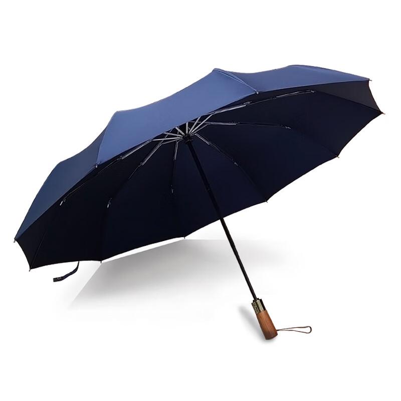 Cadeno Premium Large Automatic Folding Umbrella with Wooden Handle