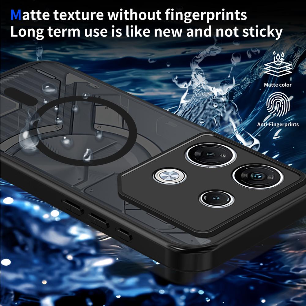 KEYSION Magnetic Phone Case for for Infinix GT 20 Pro 5G Silicone+PC Matte Translucent Shockproof Cover for Infinix GT 20 Pro
