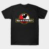 Asiatische Größe Herren Schwarzes T-Shirt mit Aufdruck Hold On To Your Butts No-Cut Print Baumwoll-T-Shirt