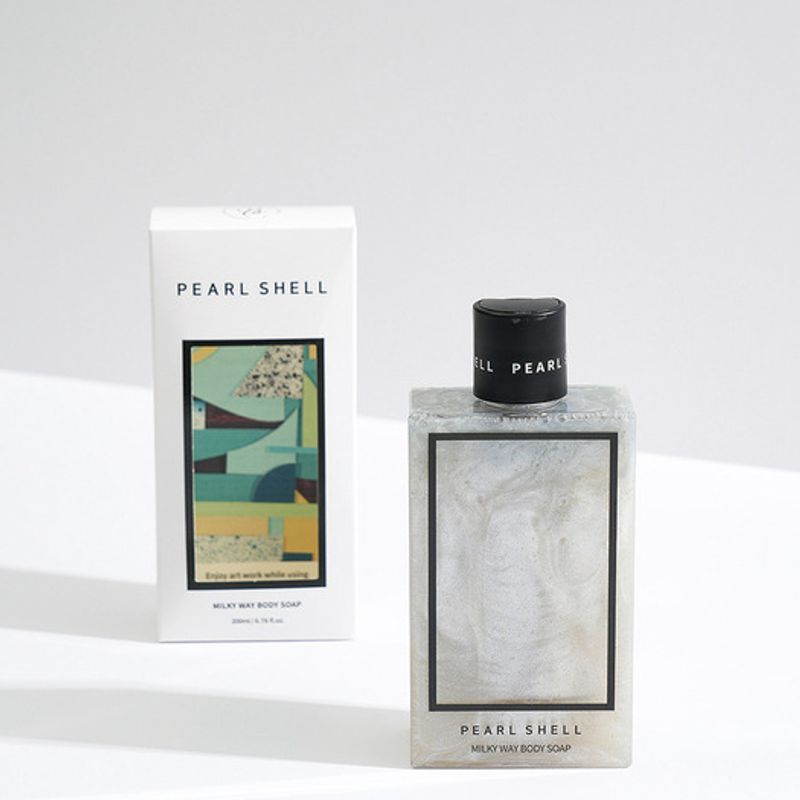 PEARL SHELL Milky Way Body Soap 200ml Pearl Shell Cleansing Band + Shopping Bag