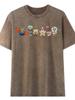 Unisex Washed Distressed Oversized Short Sleeve Retro Cotton T-shirt