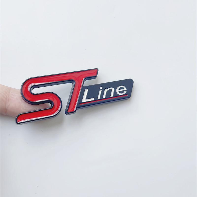 3D kovové logo ST Line emblém mřížky odznak kufru auta pro Ford Edge Puma Kuga Mondeo Fiesta Ecosport Focus ST Samolepka Příslušenství