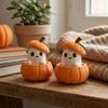 3D Printed Halloween Ghost Statue Funny Pumpkin Ghost Sculpture  Holiday Ornament