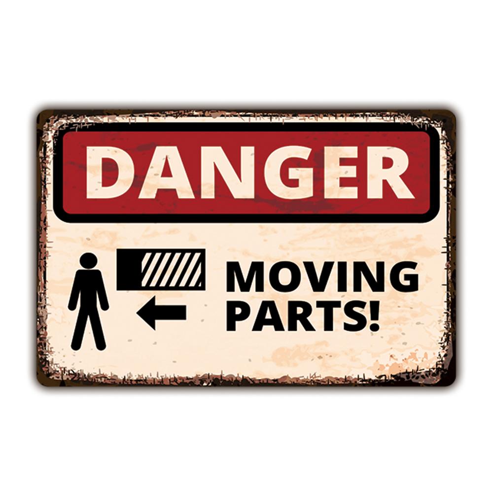 IBOOWU Danger DUST HAZARD Vintage Poster Retro Metal Tin Signs Wall Decor HIGH VOLTAGE Beware Warning Plaques