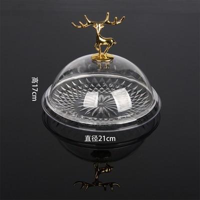 Covered Fruit Bowl Clear Acrylic with Dust-Proof Lid, Round Display Plate for Snacks Pastries Nuts