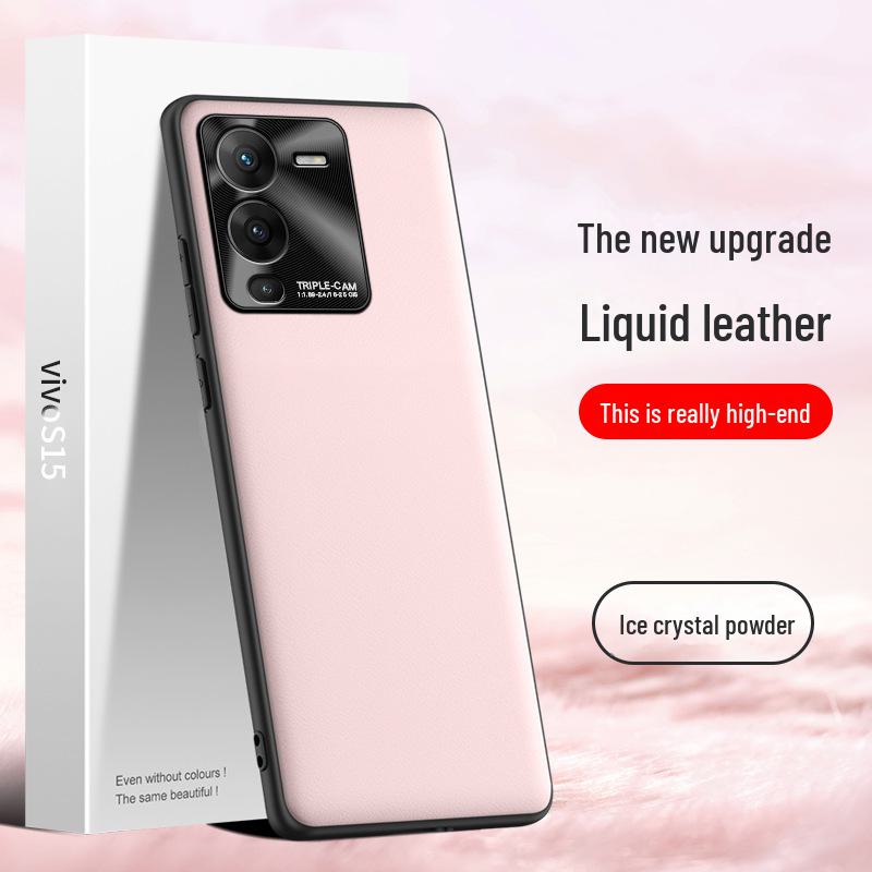 Vivo S15 Pouzdro na telefon z tekuté kůže: Ochranný kryt proti pádu, proti znečištění.