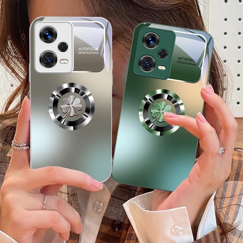 Gradient Flowers For Xiaomi 14 Ultra 13 Lite Redmi Note 13 11 Pro 12 Plus Poco X6 3 Pro F4 6 GT Tempered Glass Phone Case