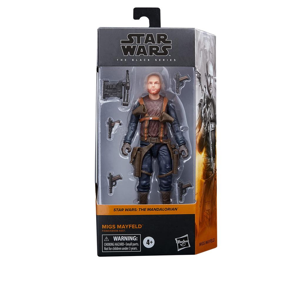 Hasbro Star Wars Black Series Migs Mayfeld Mandalorian Akcja Wiek 4 i Autentyczny 6-calowy (15 cm) Figura, Góra, F4360,