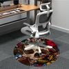 1pc Floral Skull Artwork Chair Carpet for Office Non-Slip, Machine Washable Rug for Office, Room - Holiday Decor, Machine Made Yy251016136