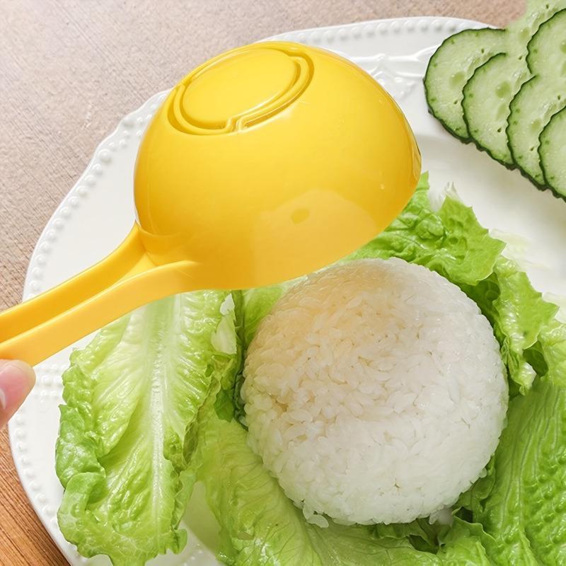 1PC Yellow Half-Circle Rice Scoop, Nonstick Rice Paddle for Sushi Mold & Onigiri, Multipurpose Kitchen Spoon for Home Cooking