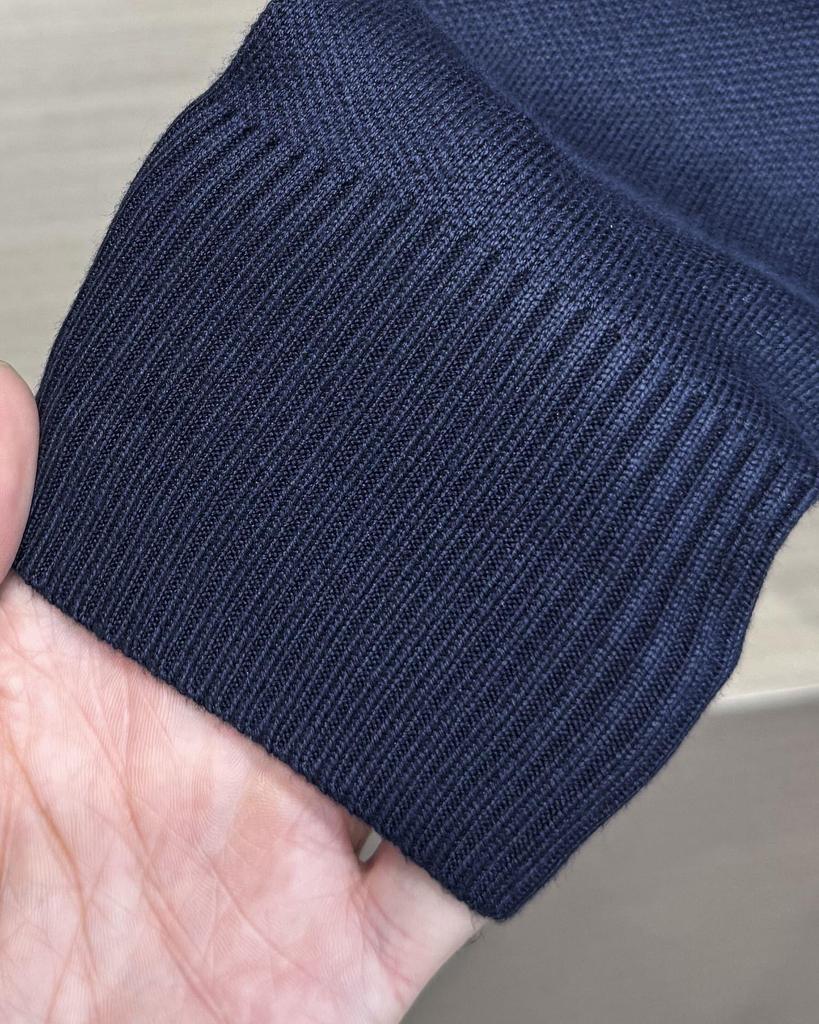 Men's Winter Half-High Collar Zipper Sweater with Embroidered Logo